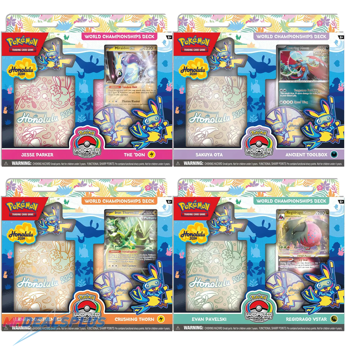 Pokemon 2024 World Championships Deck Set of 4 (Miraidon, Roaring Moon, Iron Thorns, Regidrago)