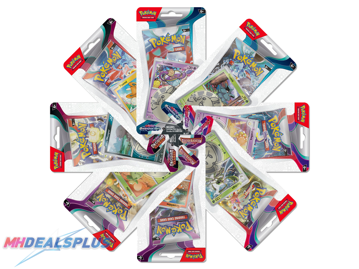 x8 Pokemon Paradox Rift, Obsidian Flames, Paldea Evolved, Scarlet & Violet Checklane Blisters