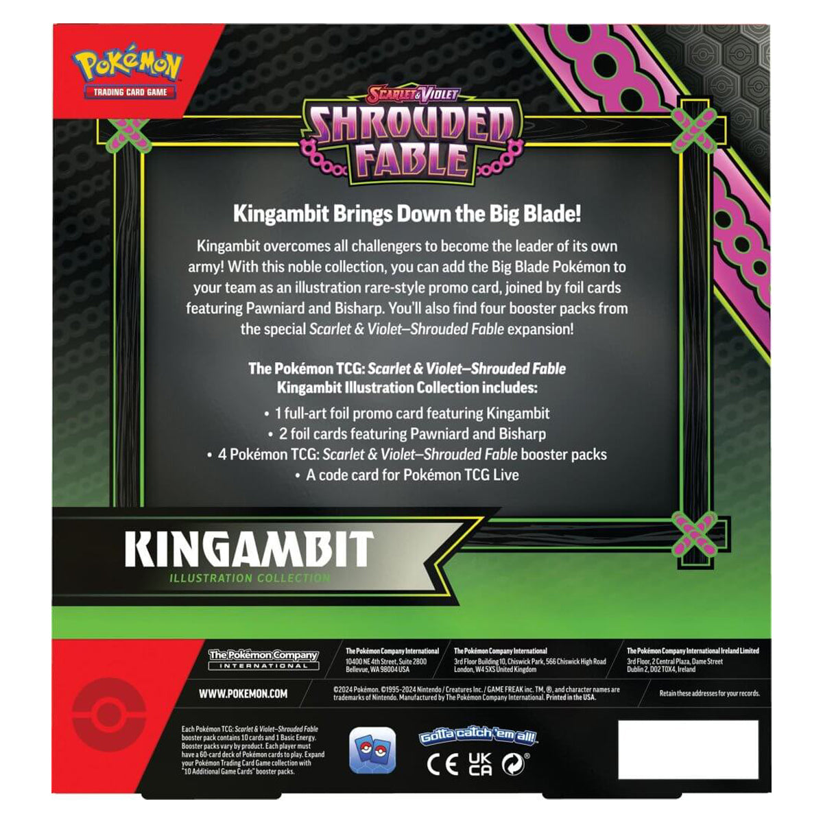 Scarlet & Violet Shrouded Fable Kingambit Illustration Collection POKEMON TCG