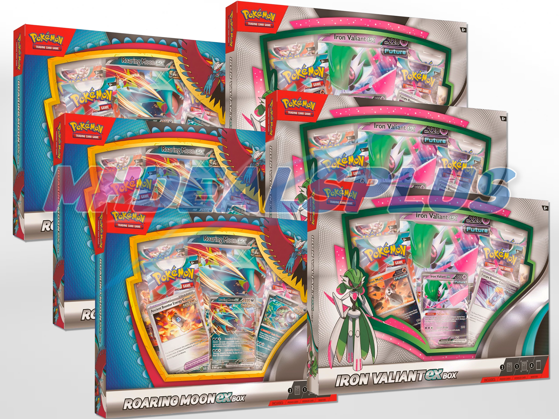 Pokemon Roaring Moon EX + Iron Valiant EX Box Sealed Case - 24 Booster Packs