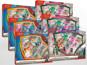 Pokemon Roaring Moon EX + Iron Valiant EX Box Sealed Case - 24 Booster Packs