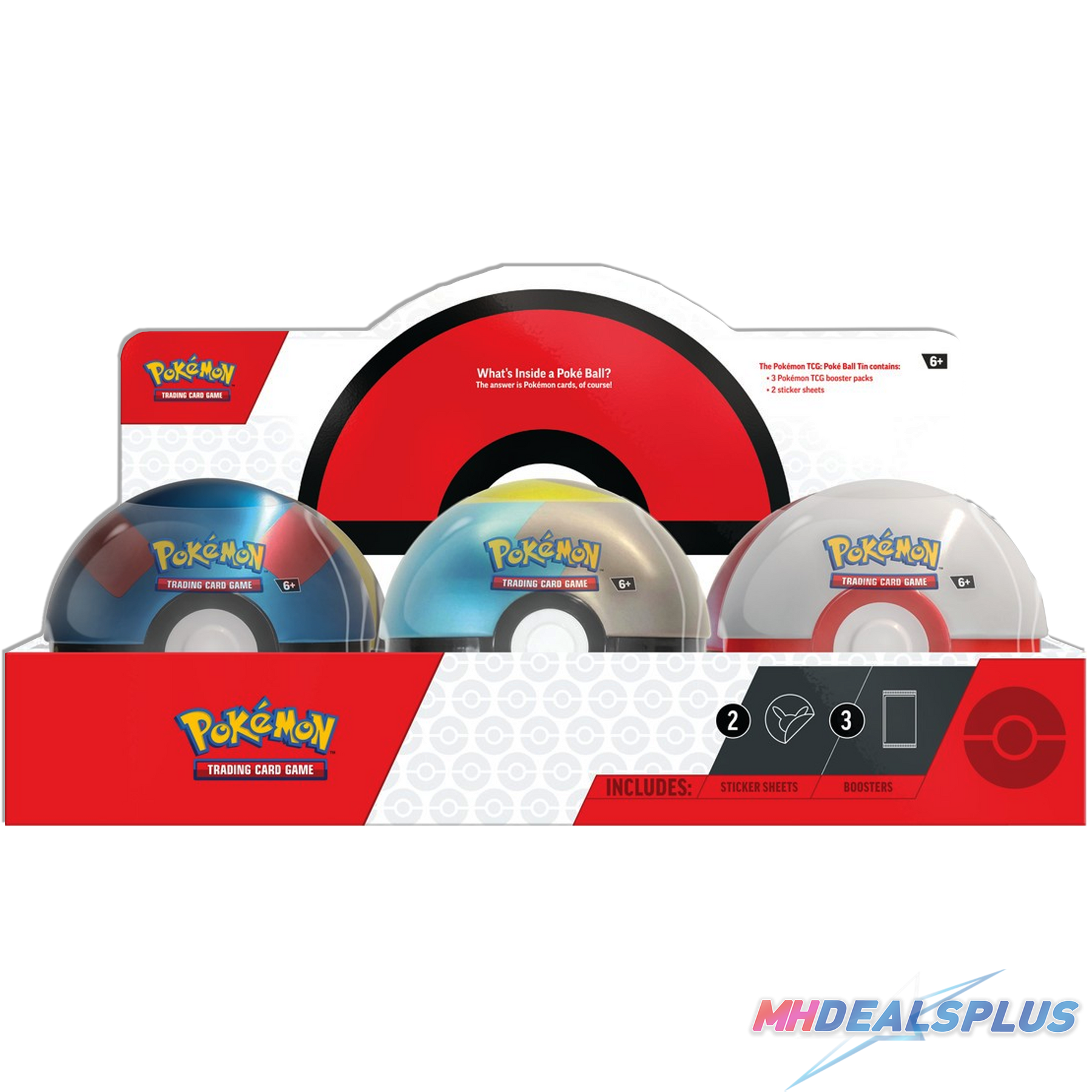 Pokemon 2024 Q4 Poke Ball Tin DIsplay Case - 18 Booster Packs