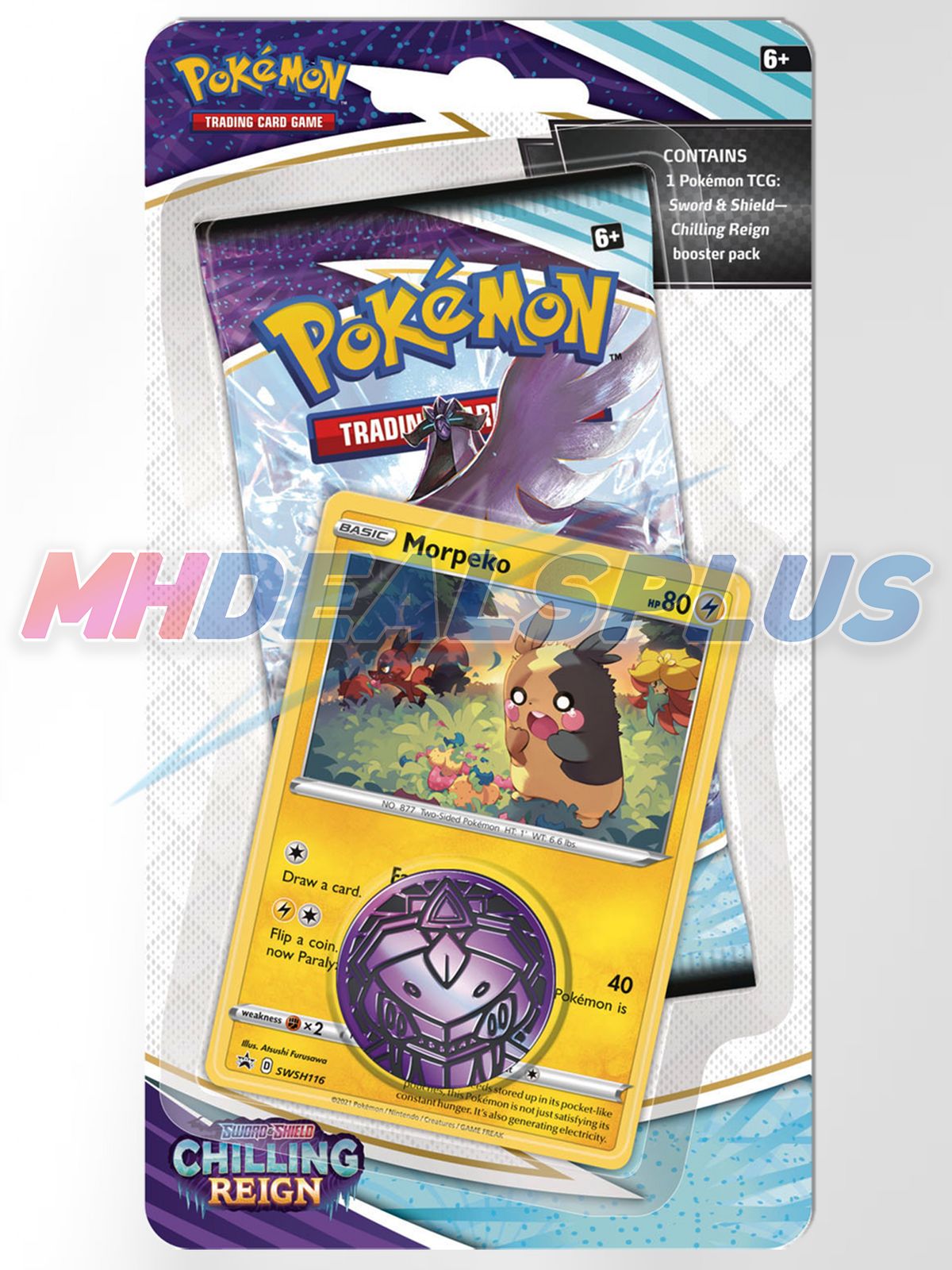 Pokemon TCG Chilling Reign Checklane Blister Morpeko & Phanpy - Set of 2