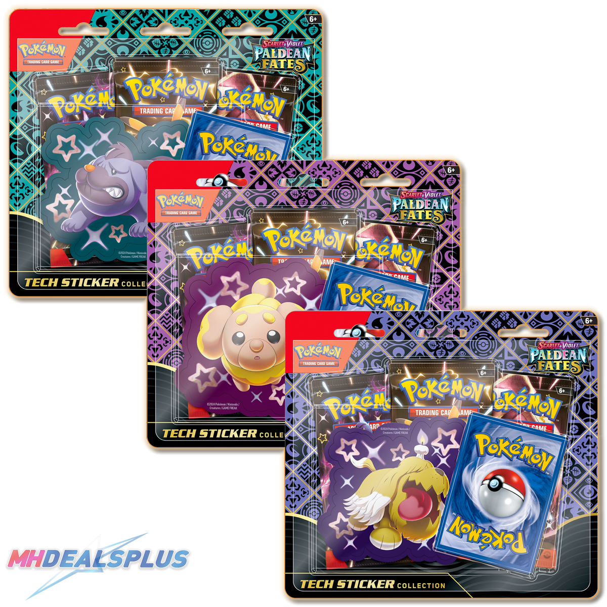 Pokemon Paldean Fates Tech Sticker Collection Set of 3