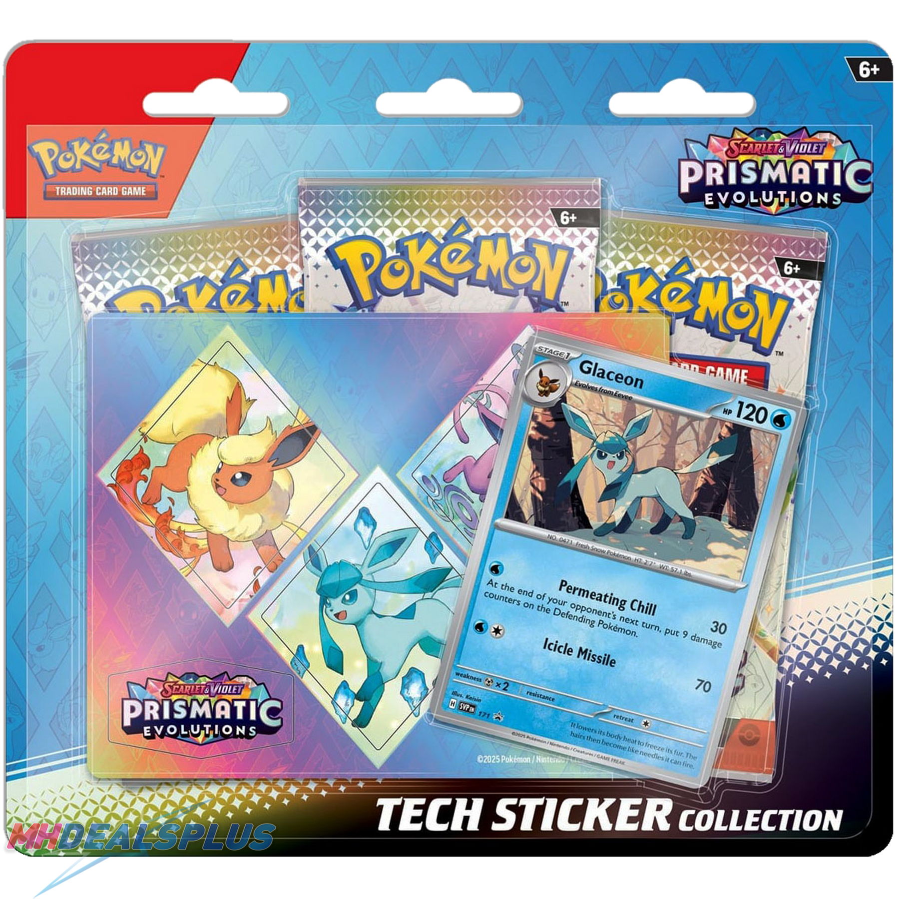 Pokemon Prismatic Evolutions Tech Sticker Collection Set of 3
