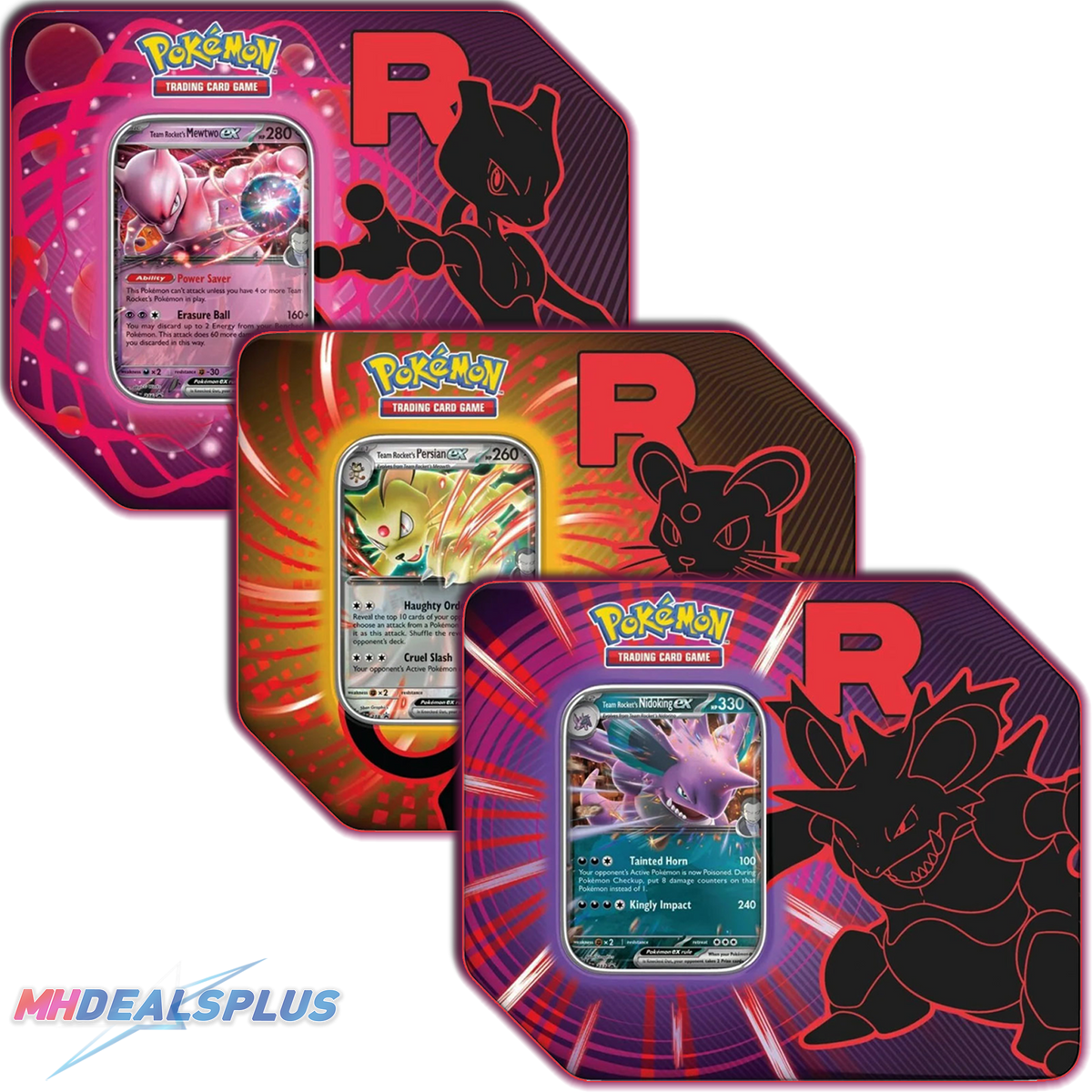 Pokemon Team Rocket Tin Set of 3