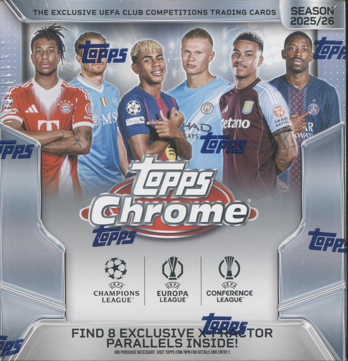 2025-26 Topps UEFA Club Competitions Chrome Soccer Mega, Box