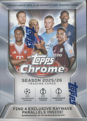 2025-26 Topps UEFA Club Competitions Chrome Soccer Blaster, Box