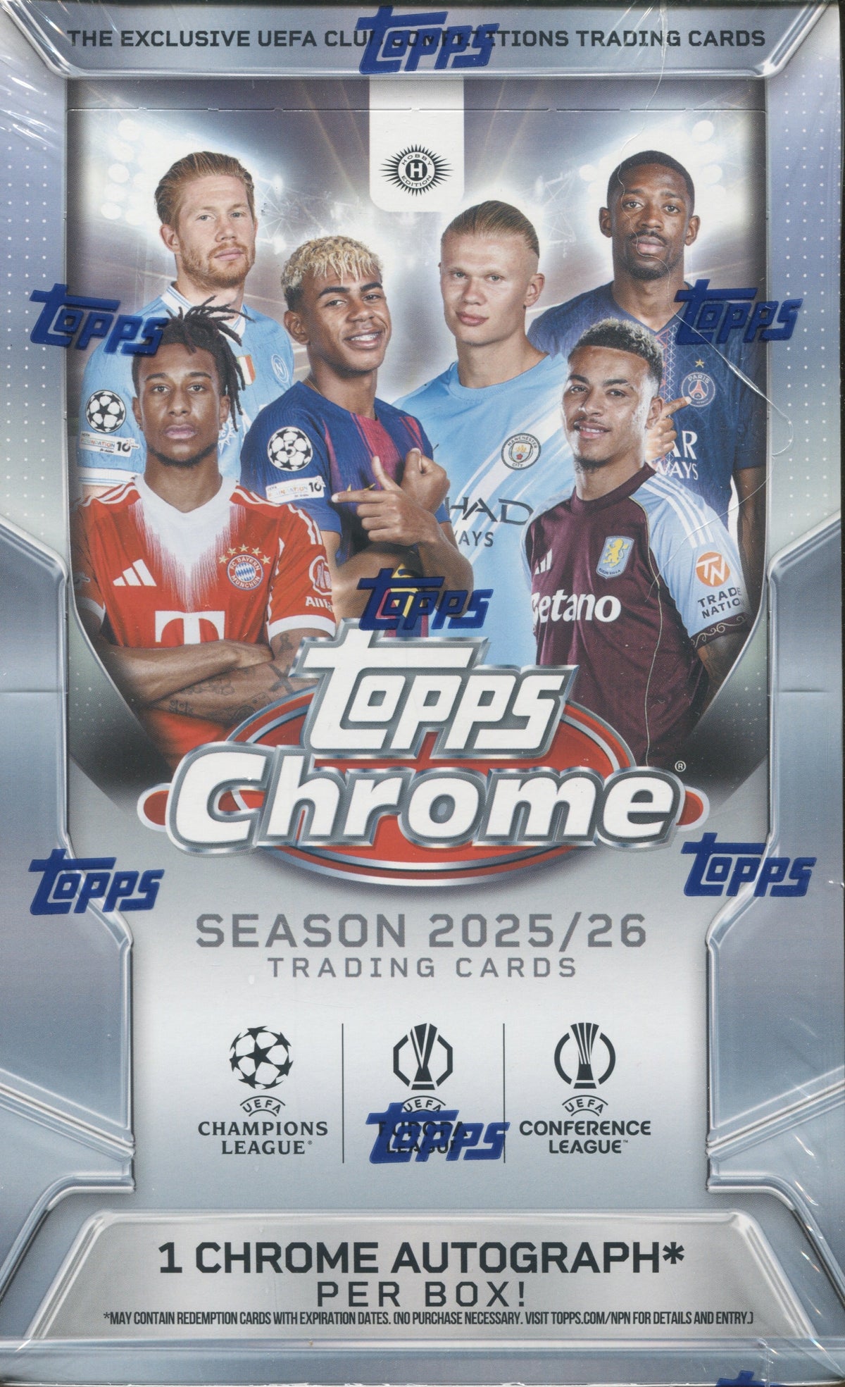 2025-26 Topps UEFA Club Competitions Chrome Soccer Hobby, Box