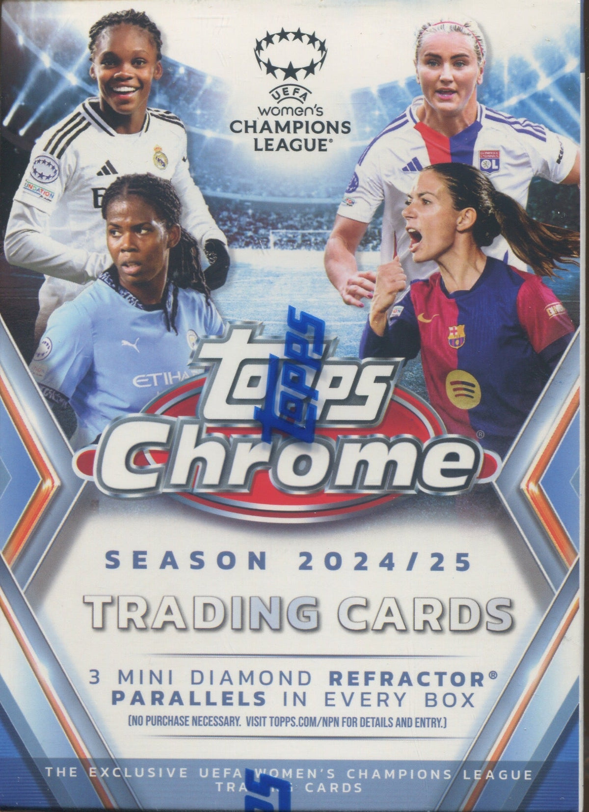2024-25 Topps UEFA Women's Champions League Chrome Soccer Blaster, 40 Box Case