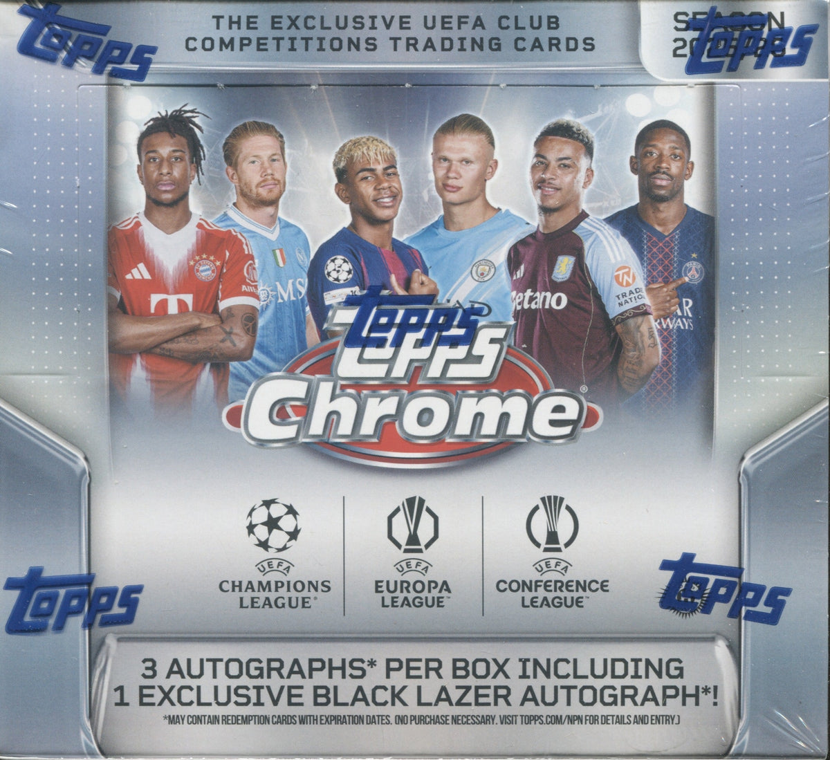 * Last Box * 2025-26 Topps UEFA Club Competitions Chrome Soccer Jumbo, Box
