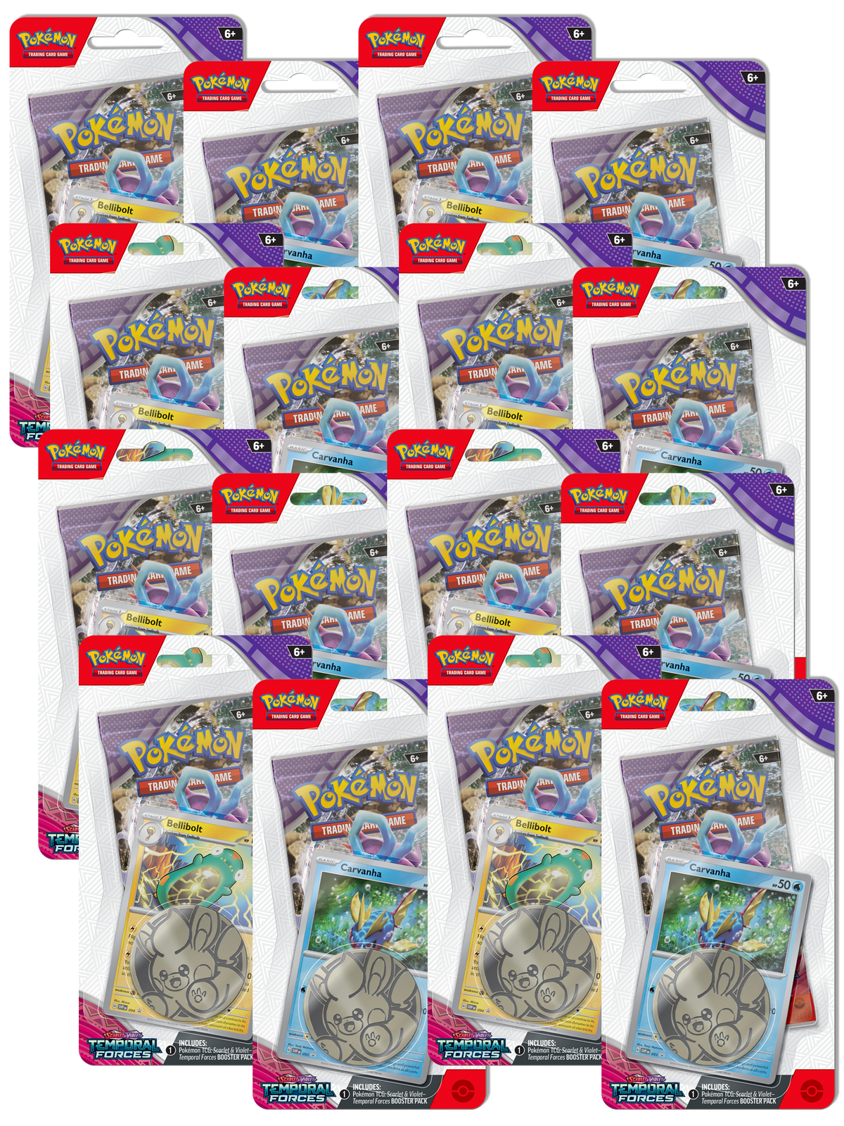 Pokemon Temporal Forces Checklane Blister Pack Sealed Case | 16 Booster Packs