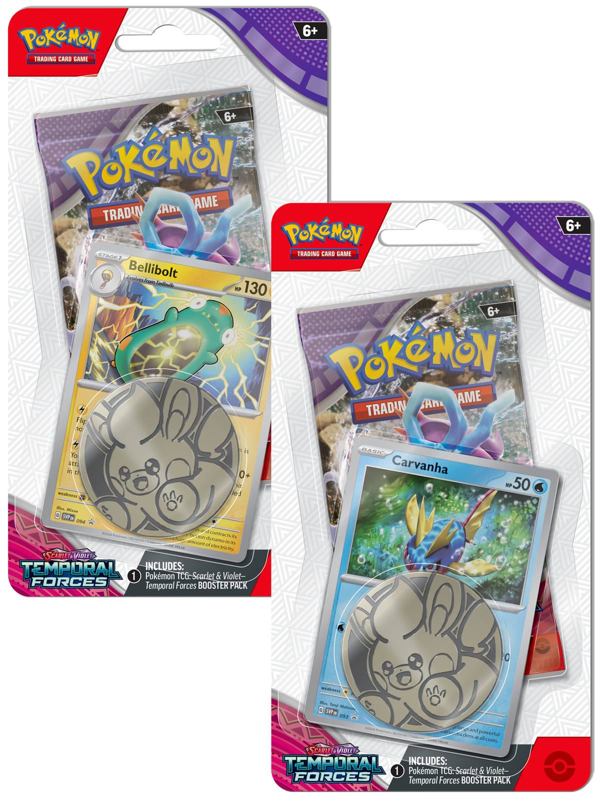 Pokemon Temporal Forces Checklane Blister Pack Set of 2
