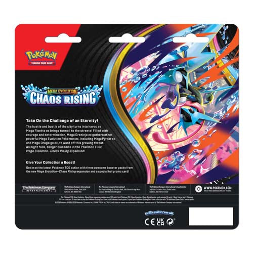 Pokemon TCG Mega Evolution Chaos Rising Three Booster Blister